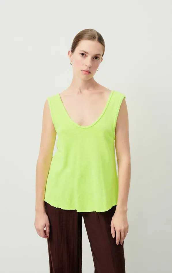 Tank Top Sonoma Neon Yellow Women American Vintage Tops and Tanktops