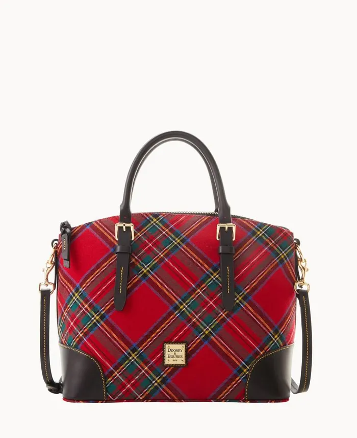 Tartan Domed Satchel Red Woman Dooney and Bourke Satchels