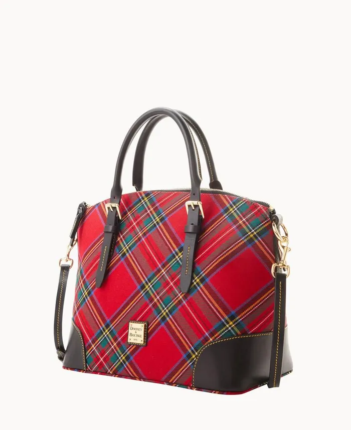 Tartan Domed Satchel Red Woman Dooney and Bourke Satchels Tartan Domed Satchel Red Woman Dooney and Bourke Satchels