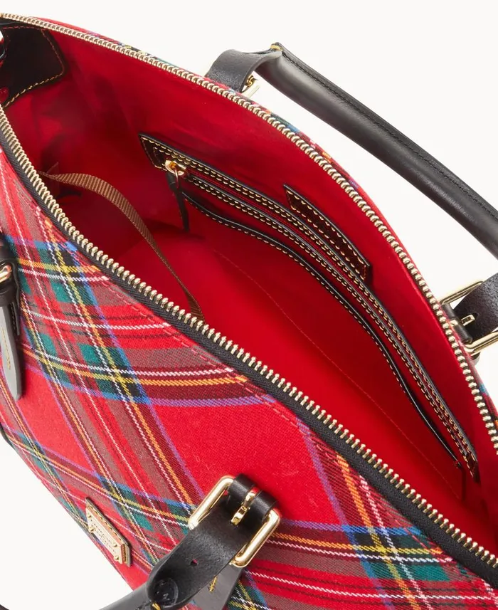 Tartan Domed Satchel Red Woman Dooney and Bourke Satchels Tartan Domed Satchel Red Woman Dooney and Bourke Satchels