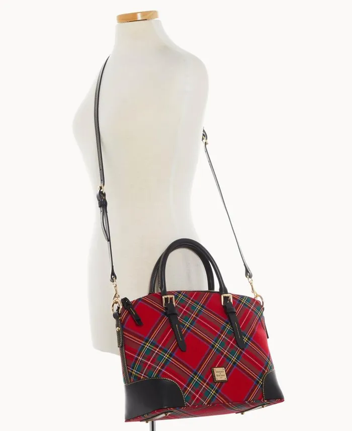 Tartan Domed Satchel Red Woman Dooney and Bourke Satchels Tartan Domed Satchel Red Woman Dooney and Bourke Satchels