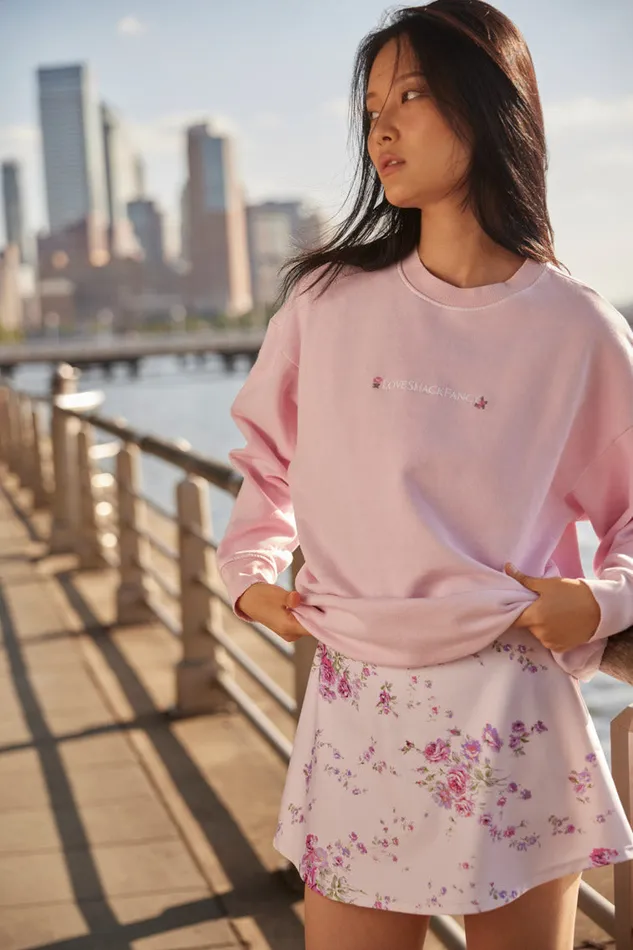 Tees and Fleece Women LoveShackFancy Palo Pullover Powder Pink