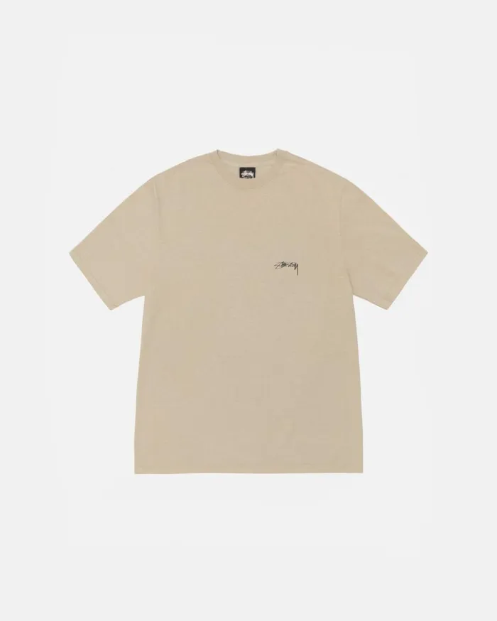 Tees MenWomen Stussy SMOOTH STOCK TEE PIGMENT DYED Khaki