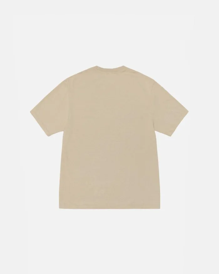 Tees MenWomen Stussy SMOOTH STOCK TEE PIGMENT DYED Khaki