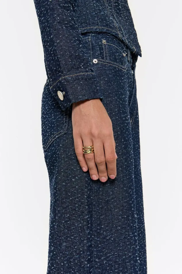 Textured Gold Threeband Ring Gold Women Bimba Y Lola Jewelry Textured Gold Threeband Ring Gold Women Bimba Y Lola Jewelry