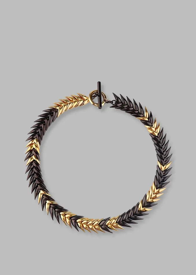 The Frankie Shop Bevza Burned Spikelet Necklace 8211 GoldBlack 8211 Women