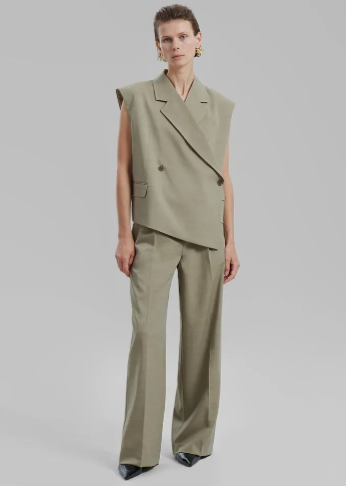 The Frankie Shop Bottoms Alia Wide Leg Trousers 8211 Beige 8211 Women