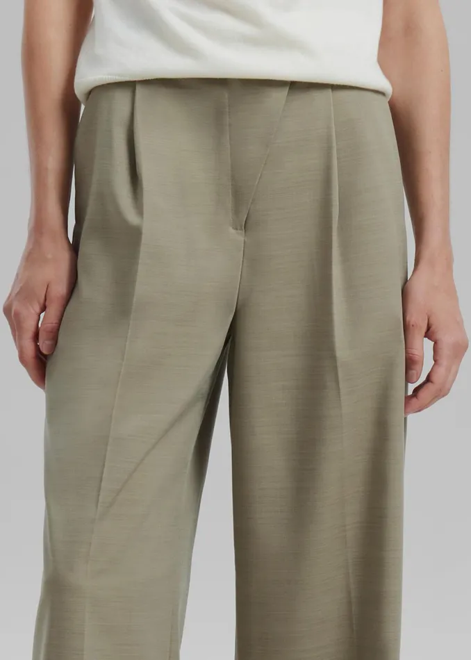 The Frankie Shop Bottoms Alia Wide Leg Trousers 8211 Beige 8211 Women