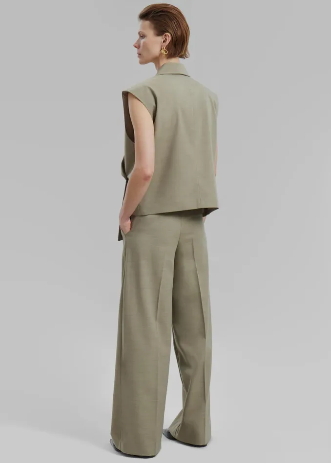 The Frankie Shop Bottoms Alia Wide Leg Trousers 8211 Beige 8211 Women