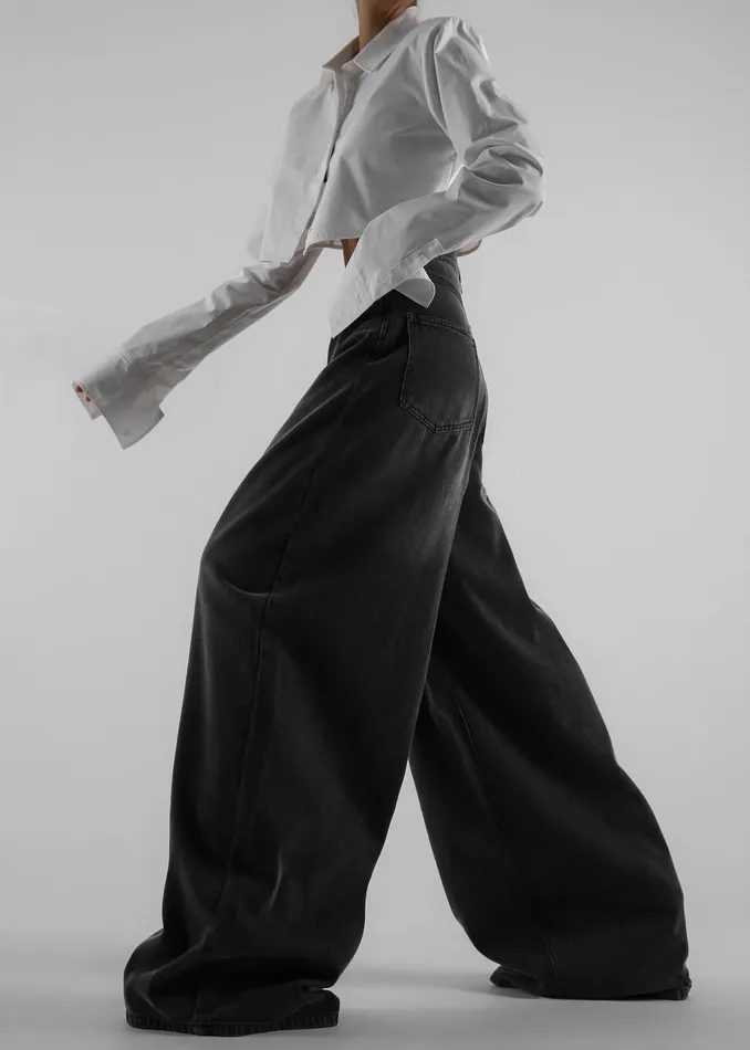 The Frankie Shop Bottoms Ashford Wide Leg Jeans 8211 Black Wash 8211 Women