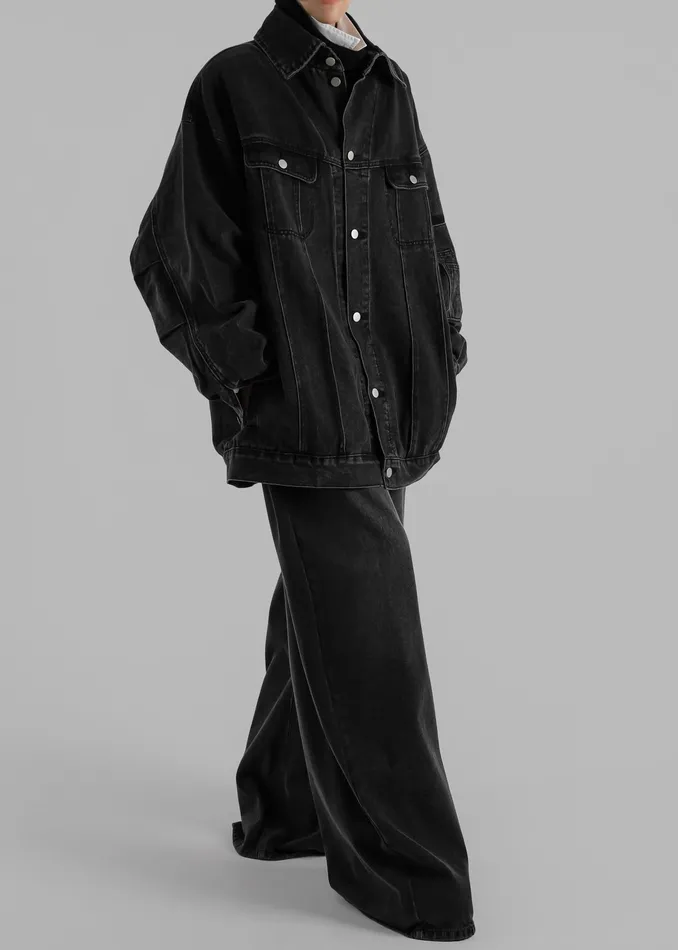 The Frankie Shop Bottoms Ashford Wide Leg Jeans 8211 Black Wash 8211 Women
