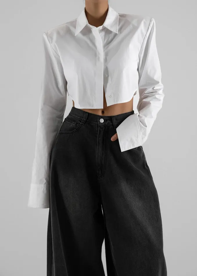 The Frankie Shop Bottoms Ashford Wide Leg Jeans 8211 Black Wash 8211 Women