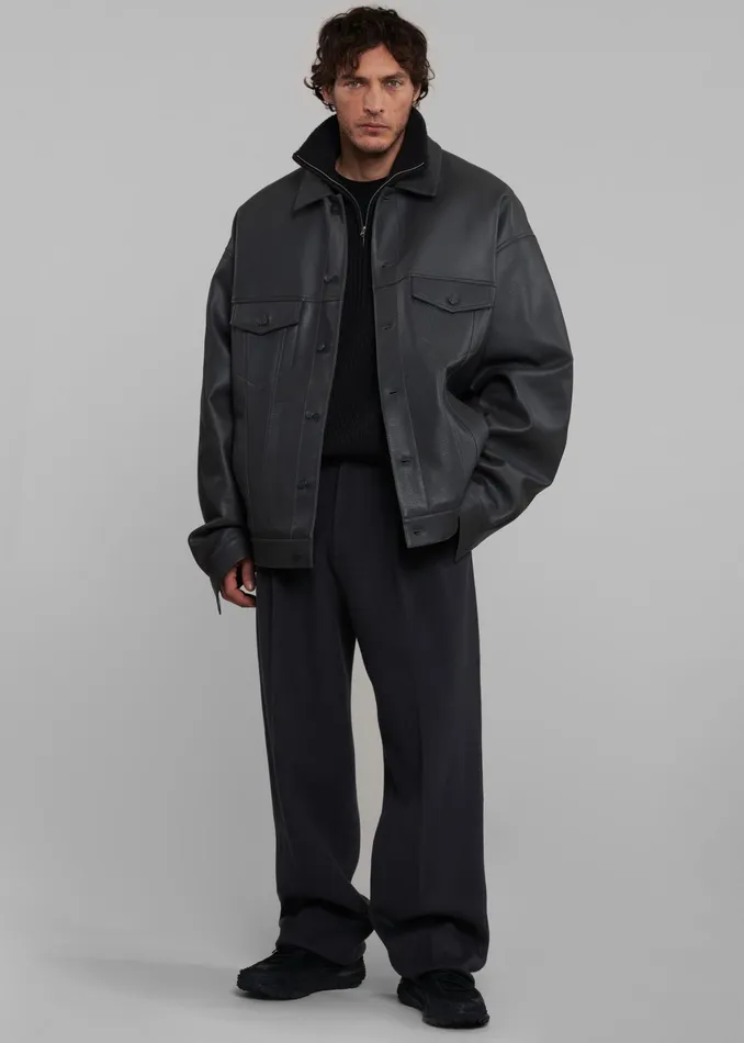 The Frankie Shop Bottoms Beo Wool Suit Pants 8211 Dark Grey 8211 Men