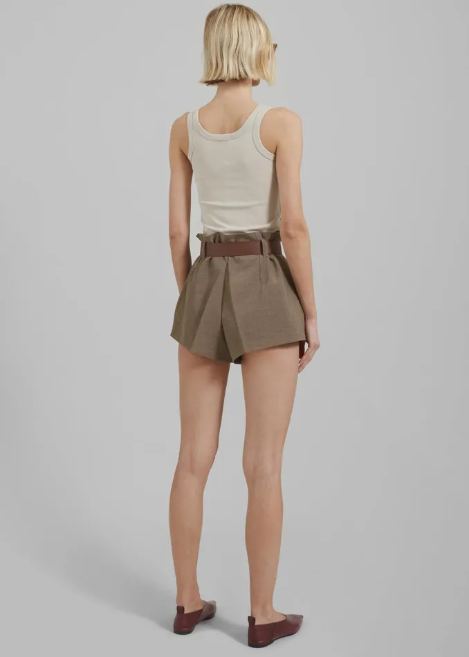 The Frankie Shop Bottoms Chappell Belted Shorts 8211 Brown 8211 Women