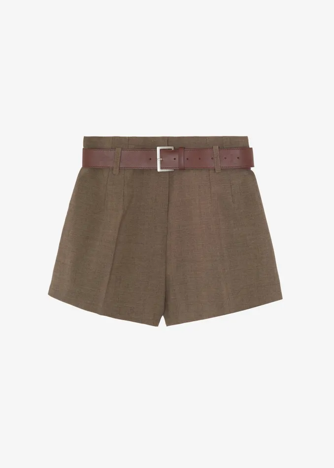 The Frankie Shop Bottoms Chappell Belted Shorts 8211 Brown 8211 Women