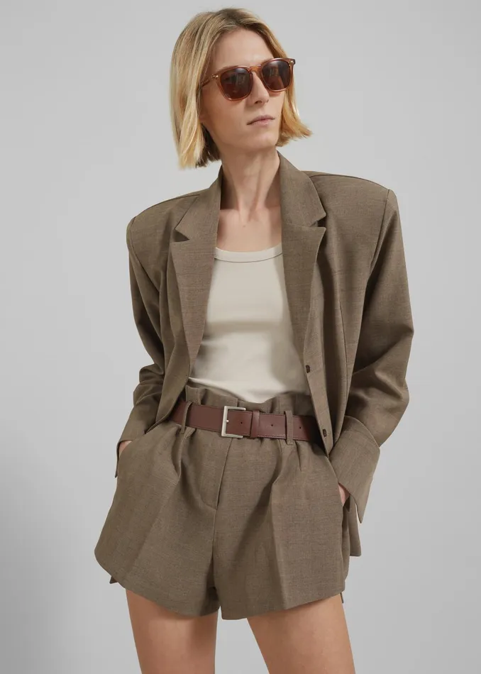 The Frankie Shop Bottoms Chappell Belted Shorts 8211 Brown 8211 Women