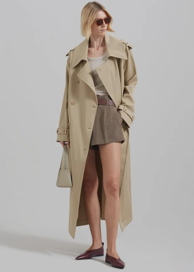 The Frankie Shop Bottoms Chappell Belted Shorts 8211 Brown 8211 Women