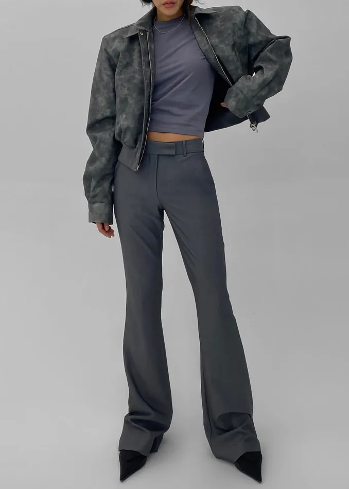 The Frankie Shop Bottoms Charley Bootcut Pants 8211 Charcoal 8211 Women