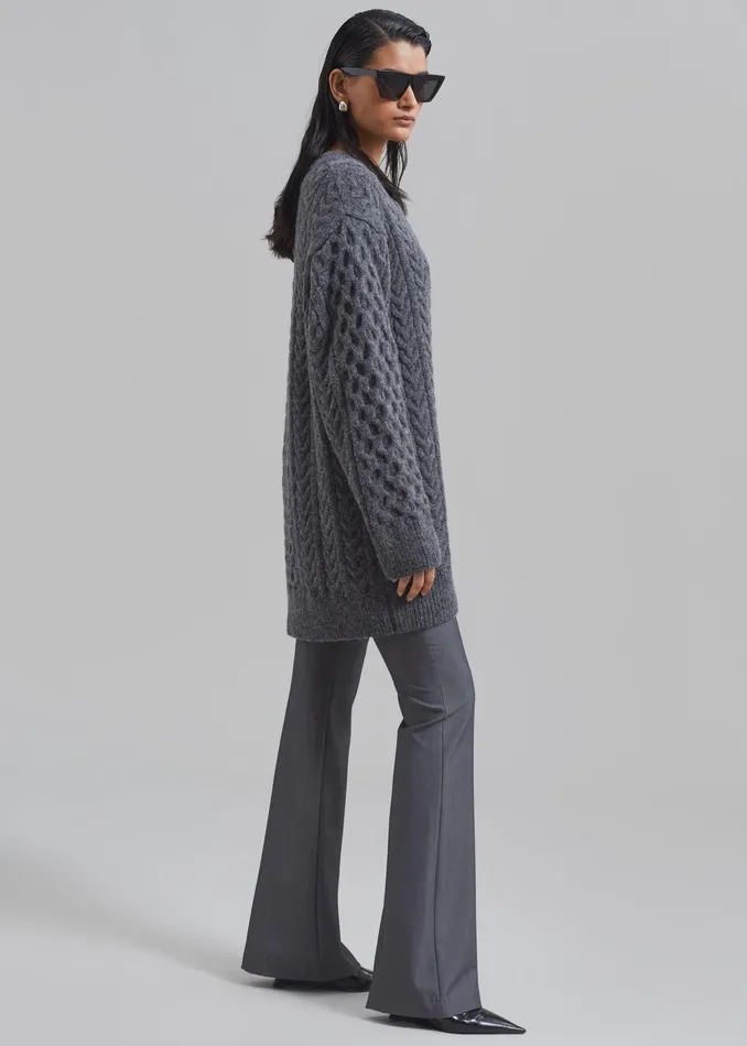The Frankie Shop Bottoms Charley Bootcut Pants 8211 Charcoal 8211 Women