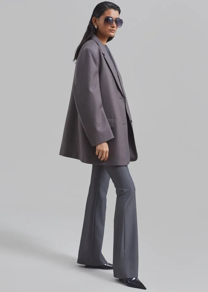 The Frankie Shop Bottoms Charley Bootcut Pants 8211 Charcoal 8211 Women
