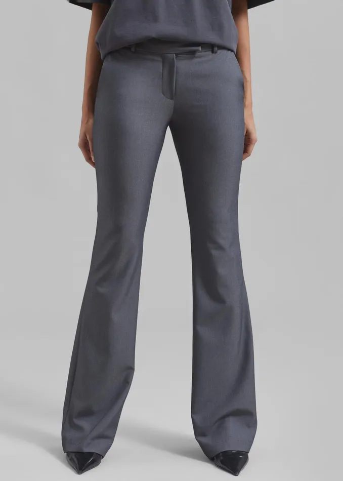 The Frankie Shop Bottoms Charley Bootcut Pants 8211 Charcoal 8211 Women