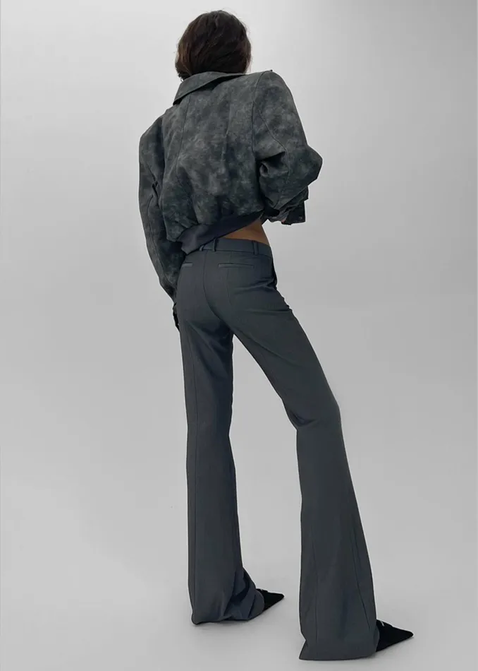 The Frankie Shop Bottoms Charley Bootcut Pants 8211 Charcoal 8211 Women