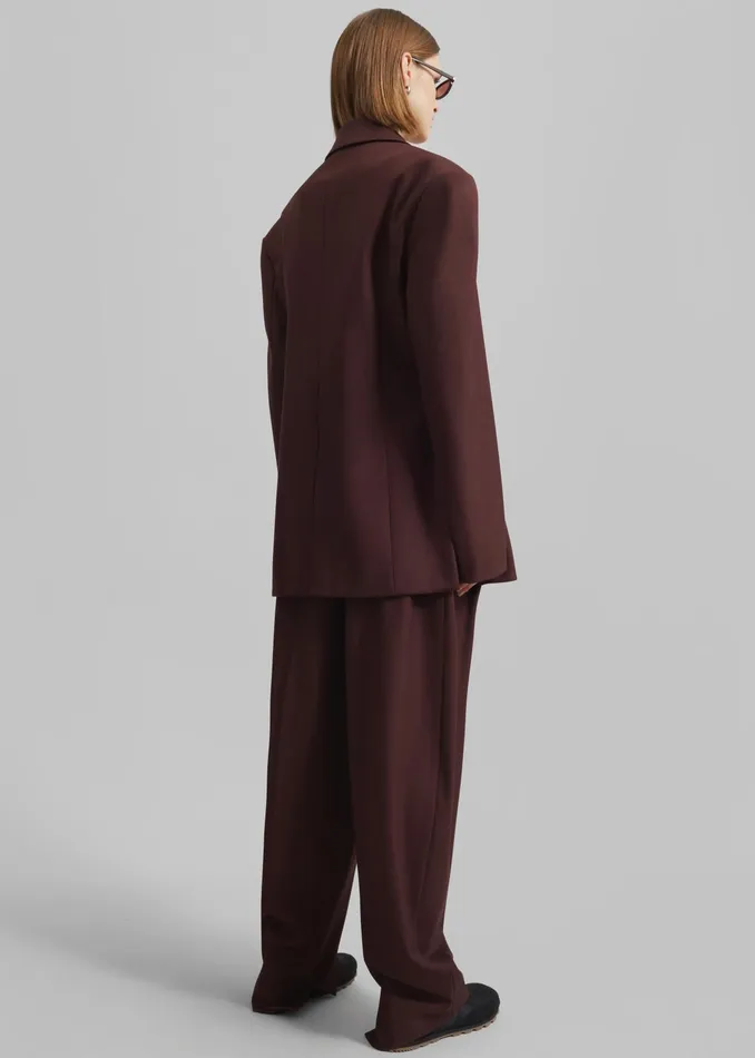 The Frankie Shop Bottoms Durham Pleated Trousers 8211 Burgundy 8211 Women