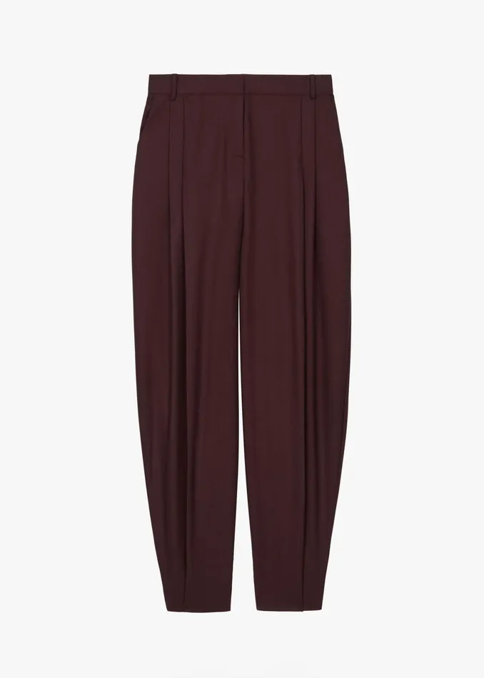 The Frankie Shop Bottoms Durham Pleated Trousers 8211 Burgundy 8211 Women