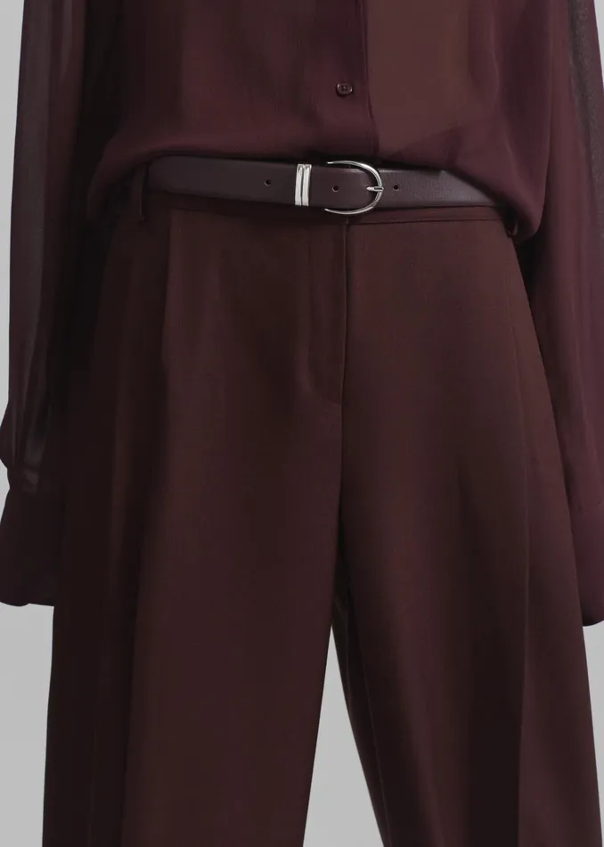 The Frankie Shop Bottoms Durham Pleated Trousers 8211 Burgundy 8211 Women