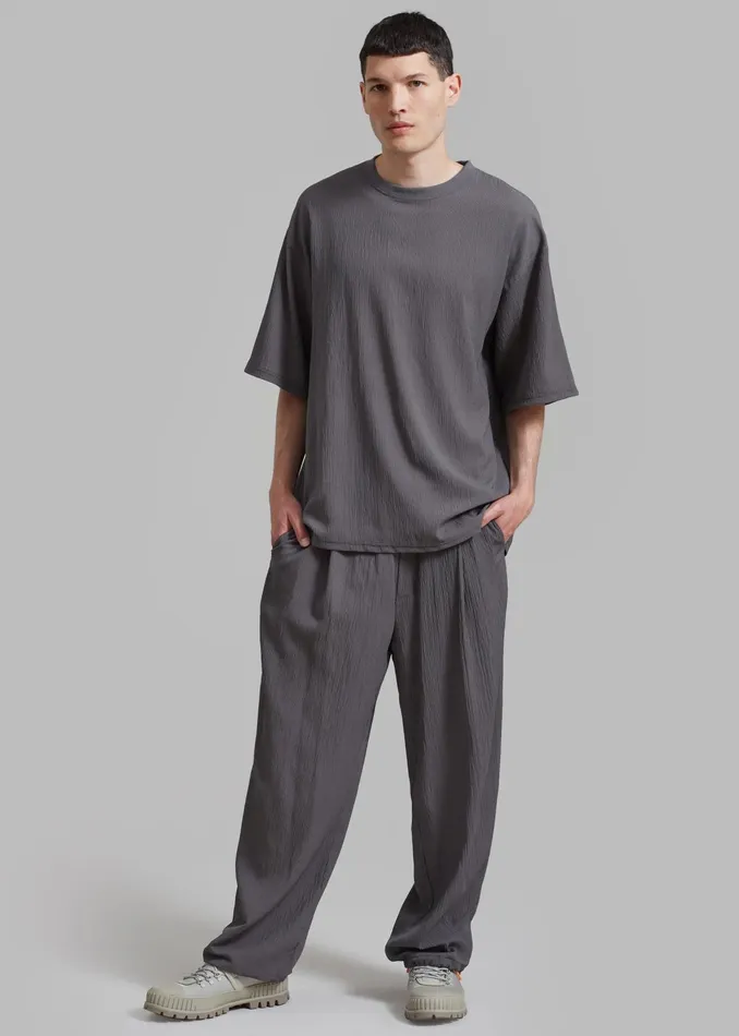 The Frankie Shop Bottoms Eliott Crinkle Pants 8211 Charcoal 8211 Men