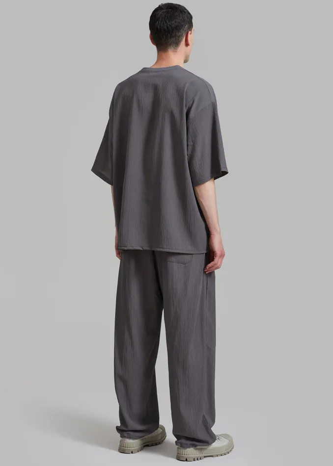 The Frankie Shop Bottoms Eliott Crinkle Pants 8211 Charcoal 8211 Men