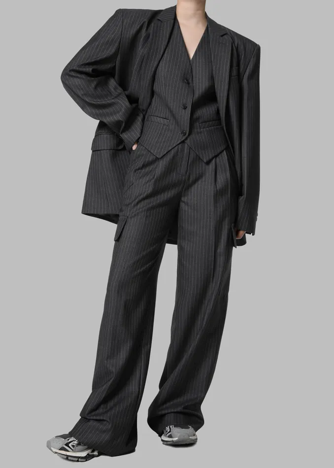 The Frankie Shop Bottoms Elise Cargo Trousers 8211 GreyWhite Pinstripe 8211 Women The Frankie Shop Bottoms Elise Cargo Trousers 8211 GreyWhite Pinstripe 8211 Women
