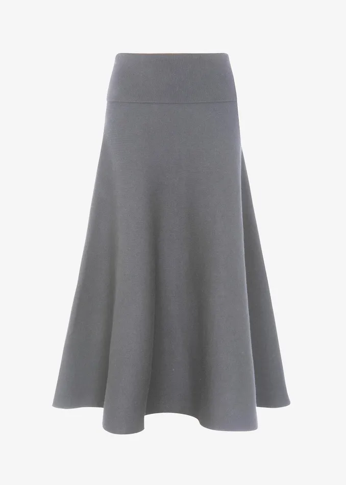 The Frankie Shop Bottoms Gabrielle Knit Midi Skirt 8211 Dark Grey 8211 Women