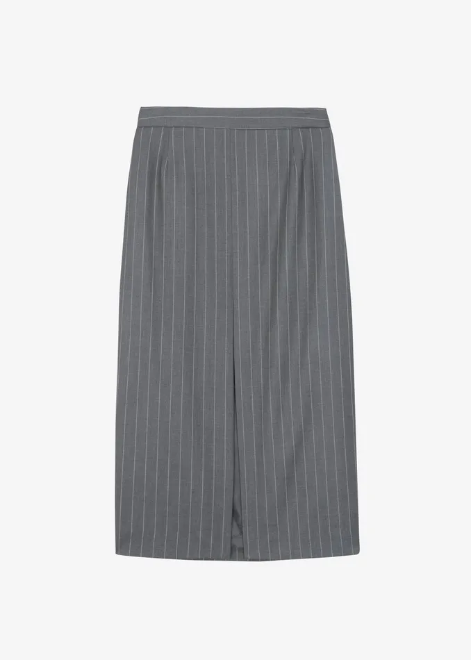 The Frankie Shop Bottoms Holland Midi Slit Skirt 8211 CharcoalWhite Pinstripe 8211 Women