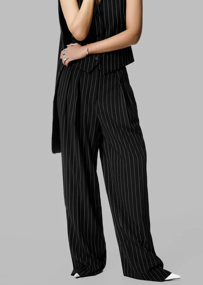 The Frankie Shop Bottoms Holland Pleated Trousers 8211 BlackWhite Pinstripe 8211 Women The Frankie Shop Bottoms Holland Pleated Trousers 8211 BlackWhite Pinstripe 8211 Women