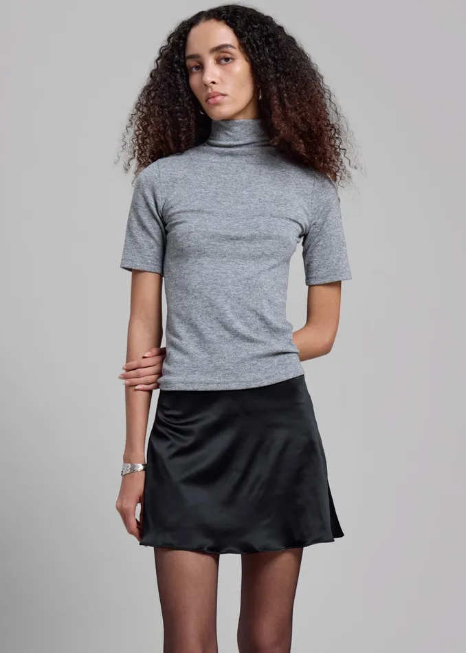The Frankie Shop Bottoms Jules Satin Mini Skirt 8211 Black 8211 Women
