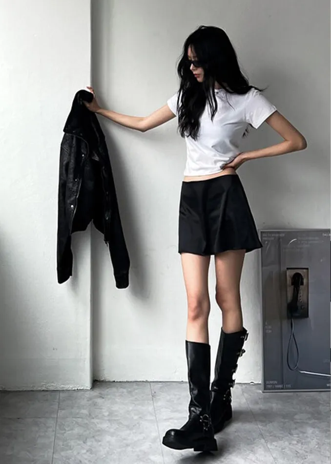 The Frankie Shop Bottoms Jules Satin Mini Skirt 8211 Black 8211 Women