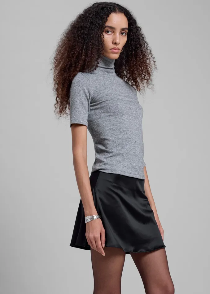 The Frankie Shop Bottoms Jules Satin Mini Skirt 8211 Black 8211 Women