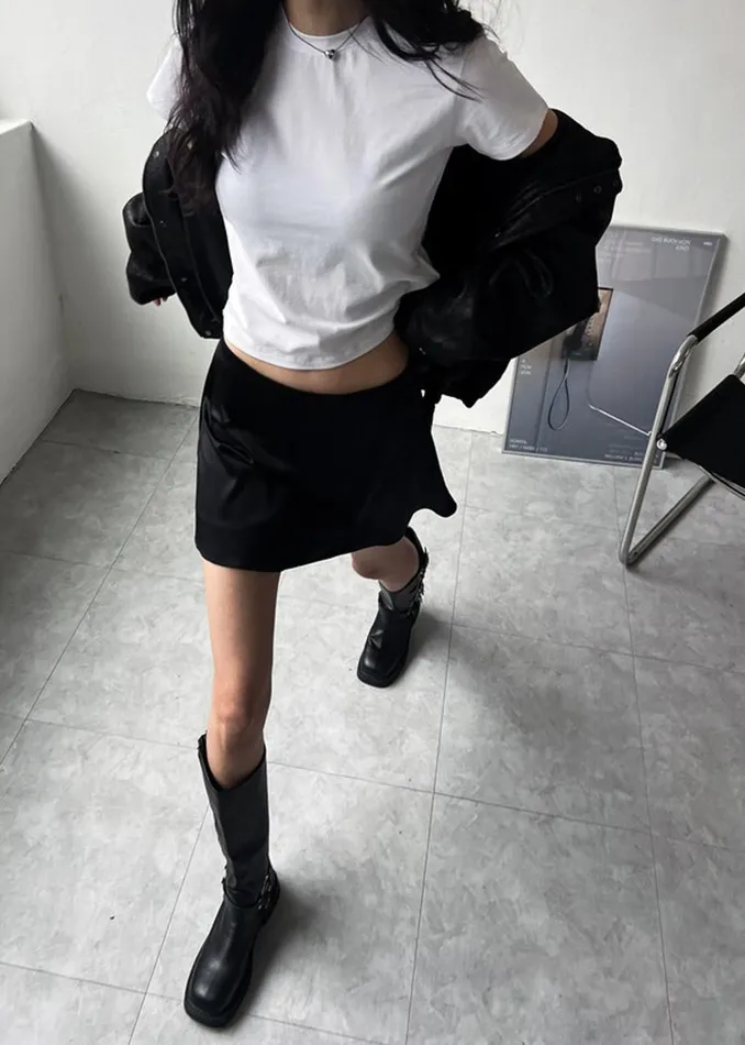 The Frankie Shop Bottoms Jules Satin Mini Skirt 8211 Black 8211 Women