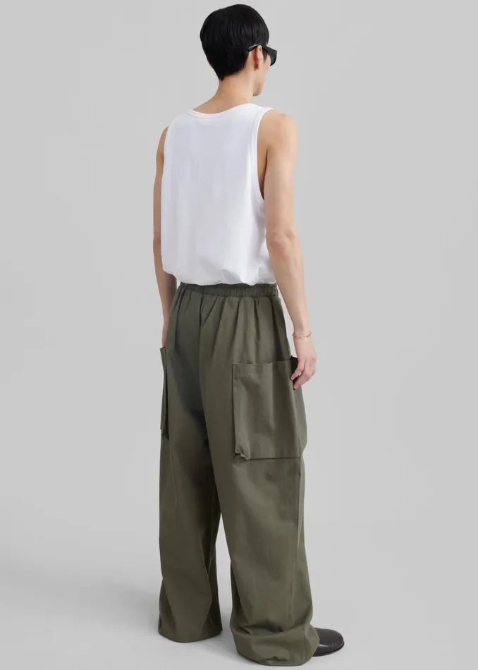 The Frankie Shop Bottoms Lauri Drawstring Cargo Pants 8211 Khaki 8211 Men