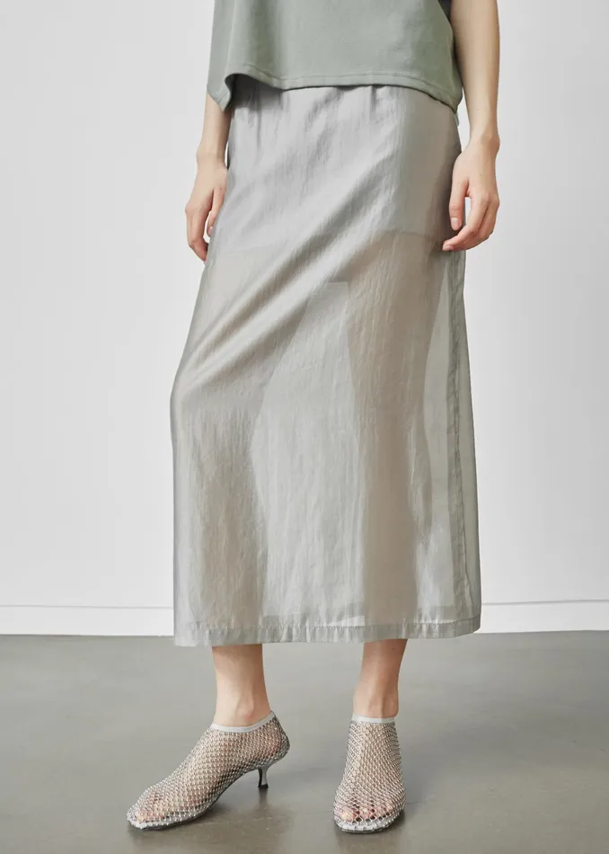The Frankie Shop Bottoms Lenore Semi Sheer Midi Skirt 8211 Grey 8211 Women