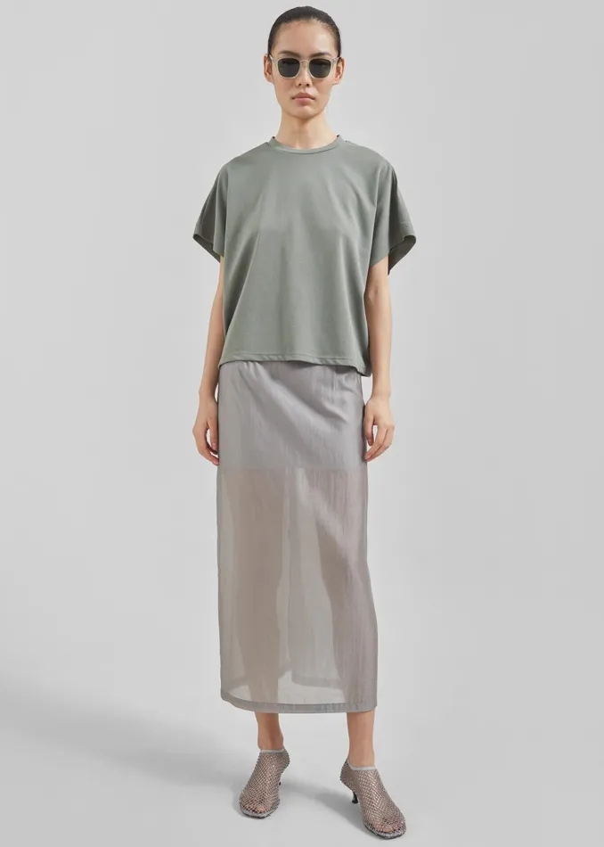 The Frankie Shop Bottoms Lenore Semi Sheer Midi Skirt 8211 Grey 8211 Women