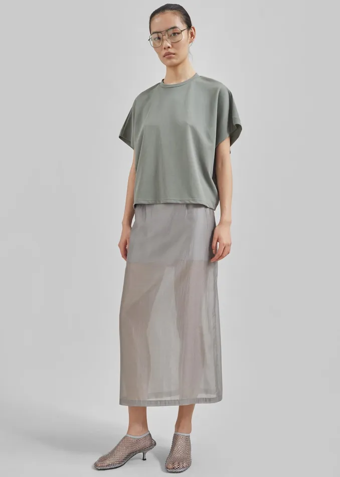 The Frankie Shop Bottoms Lenore Semi Sheer Midi Skirt 8211 Grey 8211 Women