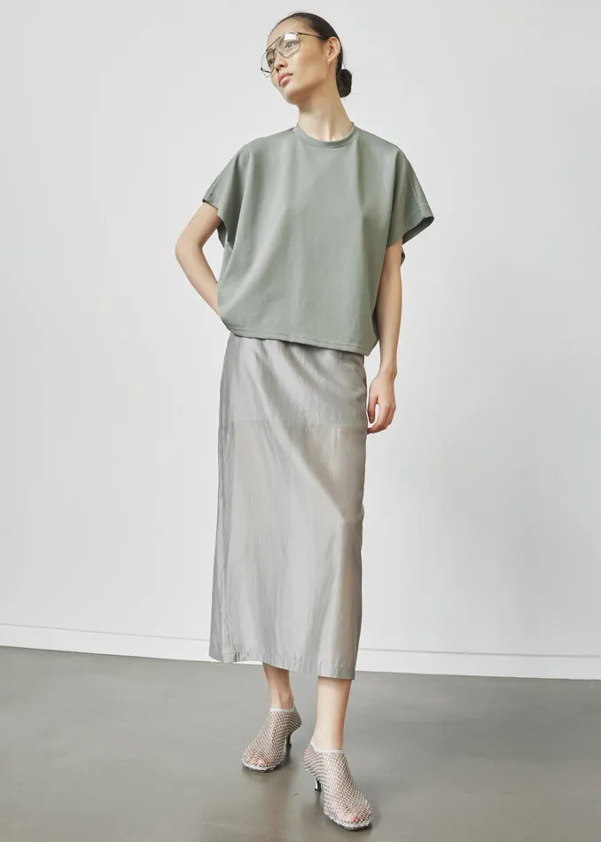 The Frankie Shop Bottoms Lenore Semi Sheer Midi Skirt 8211 Grey 8211 Women