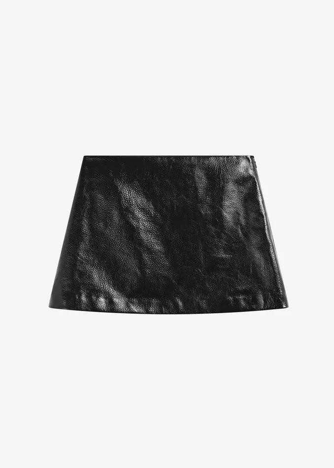 The Frankie Shop Bottoms Mary Crackled Faux Leather Mini Skirt 8211 Black 8211 Women