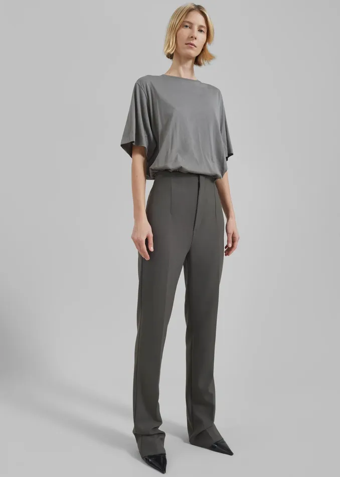 The Frankie Shop Bottoms Morrison Long Trousers 8211 Light Khaki 8211 Women