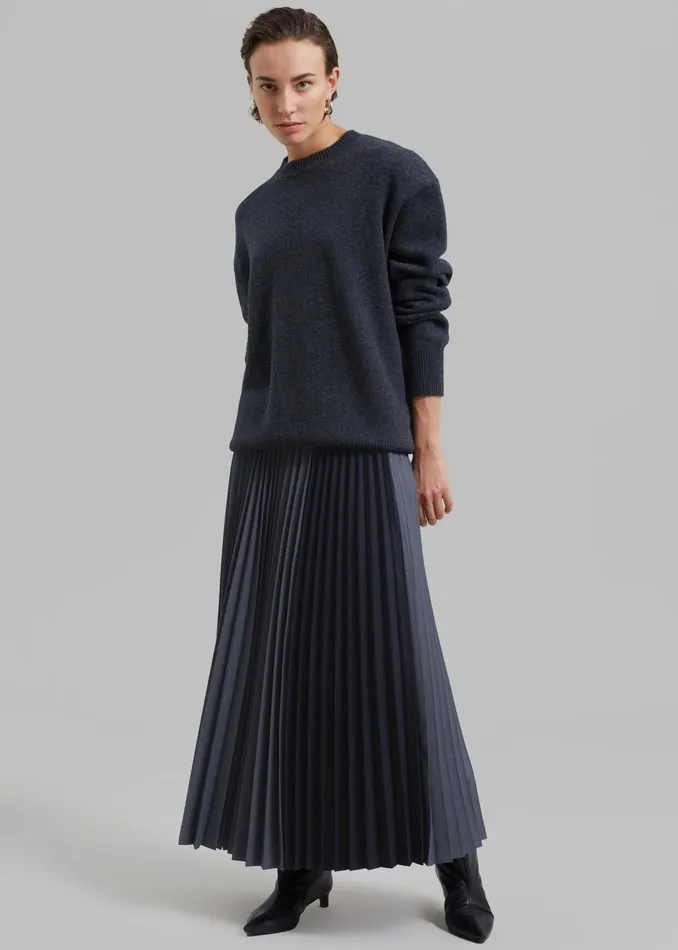 The Frankie Shop Bottoms Orem Pleated Skirt 8211 Charcoal 8211 Women