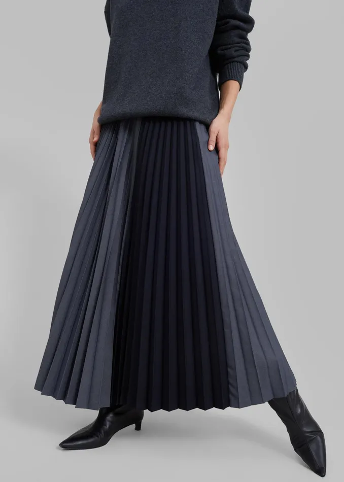 The Frankie Shop Bottoms Orem Pleated Skirt 8211 Charcoal 8211 Women