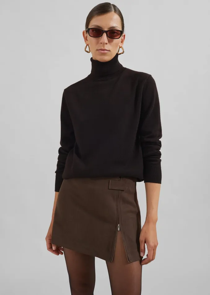 The Frankie Shop Bottoms Polly Faux Suede Mini Skirt 8211 Brown 8211 Women