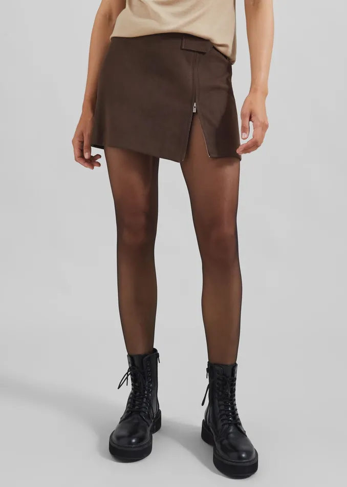 The Frankie Shop Bottoms Polly Faux Suede Mini Skirt 8211 Brown 8211 Women